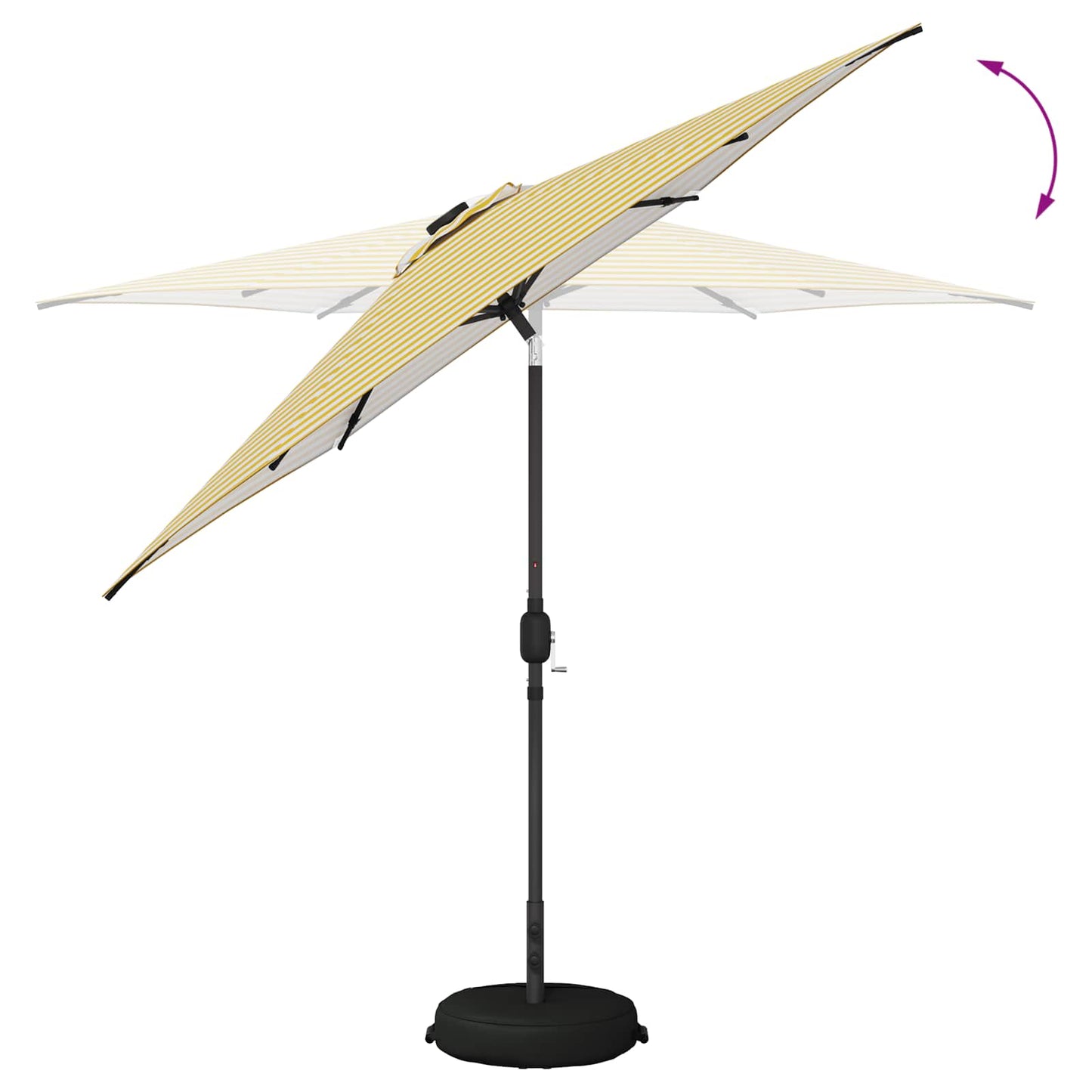 Haveparasol med LED lys og fod 270 x 270 cm Polyester