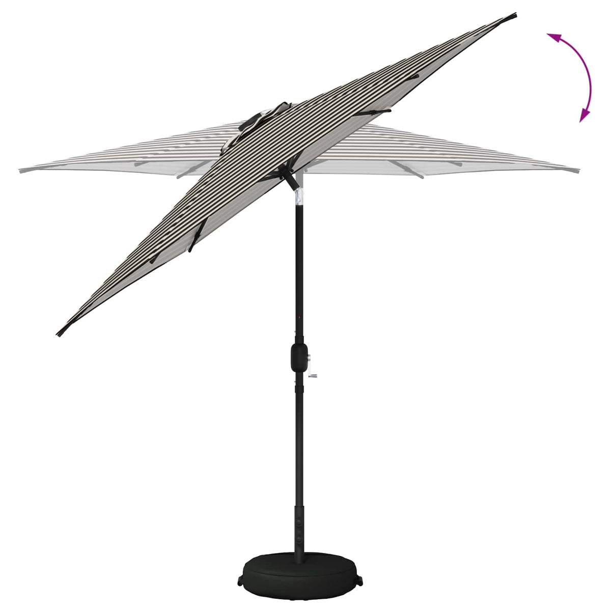 Haveparasol med LED lys og fod 270 x 270 cm Polyester