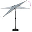 Haveparasol med LED lys og fod 270 x 270 cm Polyester