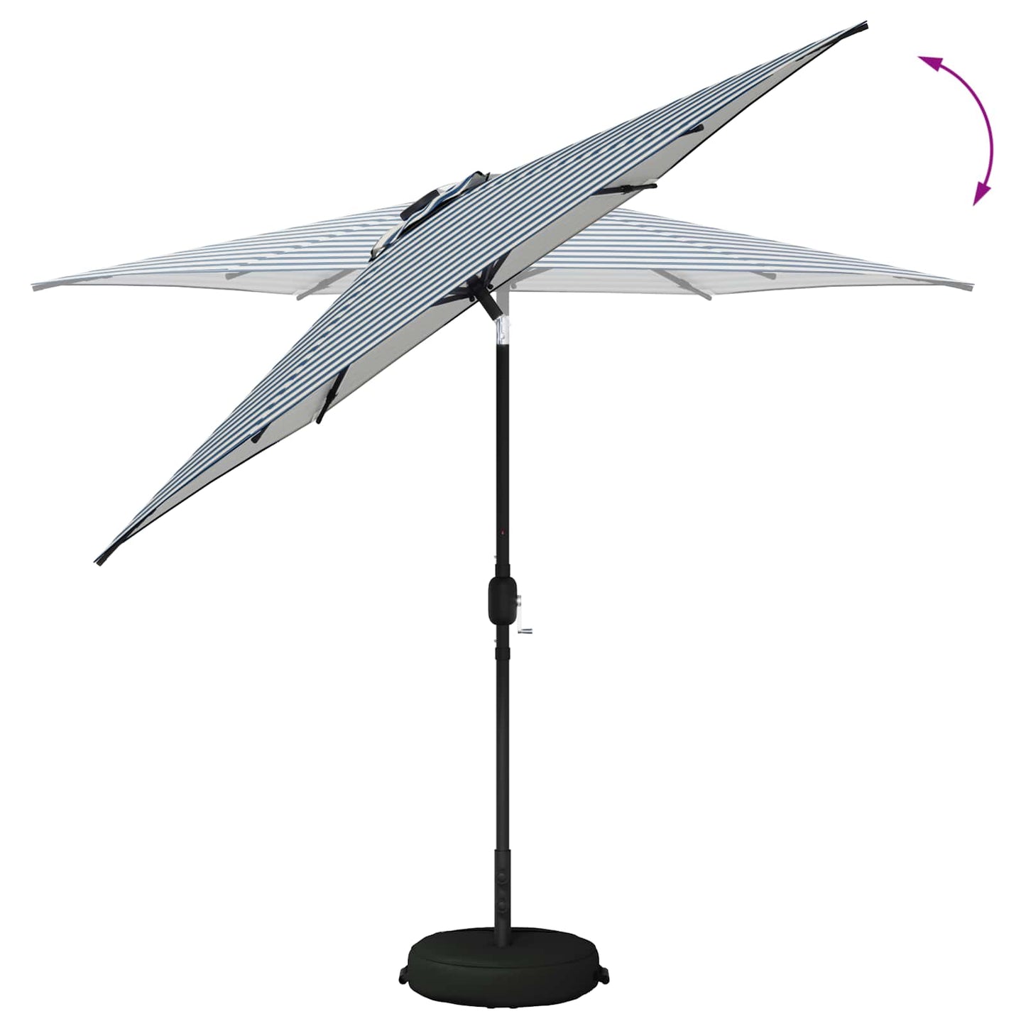 Haveparasol med LED lys og fod 270 x 270 cm Polyester