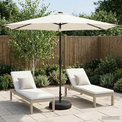 Haveparasol med LED lys og fod 300 x 300 cm Polyester