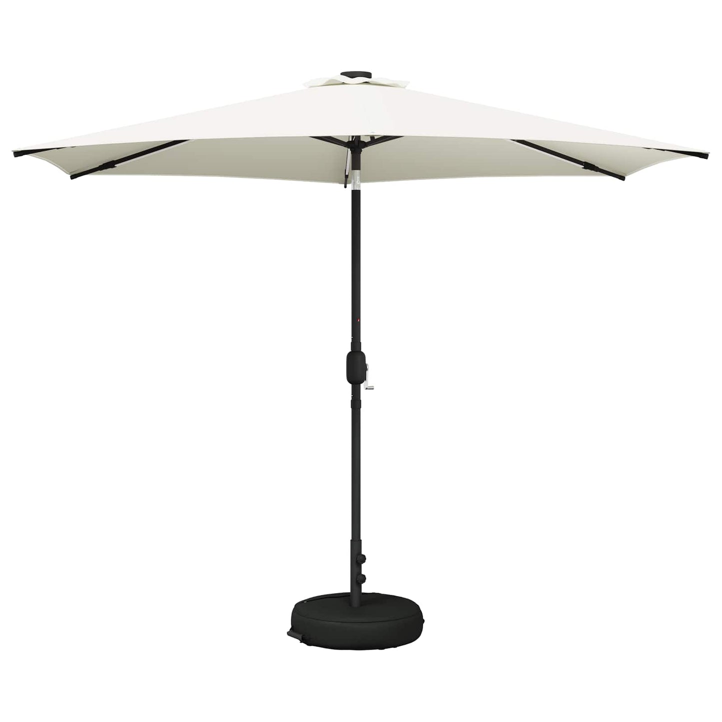 Haveparasol med LED lys og fod 300 x 300 cm Polyester