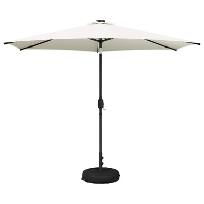 Haveparasol med LED lys og fod 300 x 300 cm Polyester