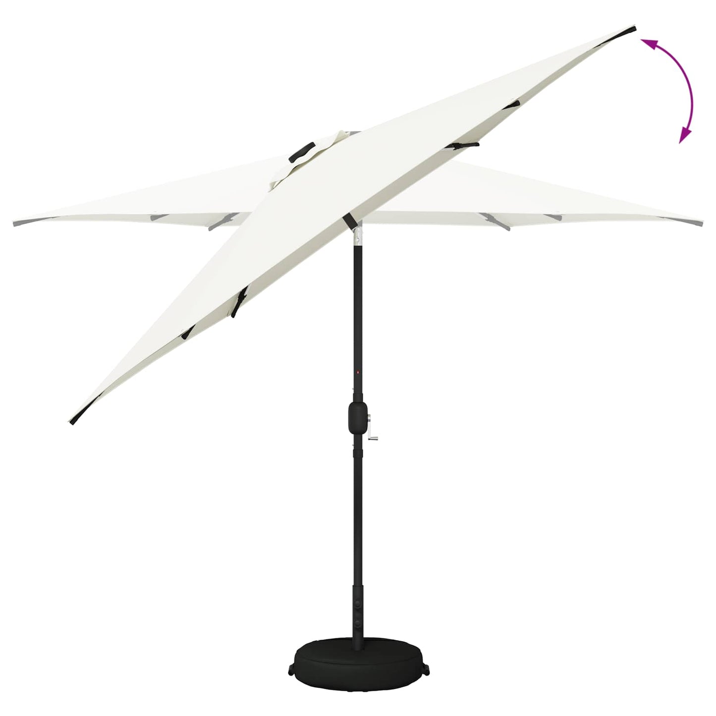 Haveparasol med LED lys og fod 300 x 300 cm Polyester