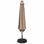 Haveparasol med LED lys og fod 300 x 300 cm Polyester Gråbrun