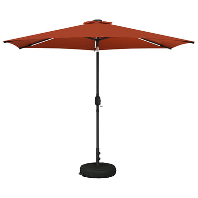 Haveparasol med LED lys og fod 300 x 300 cm Polyester