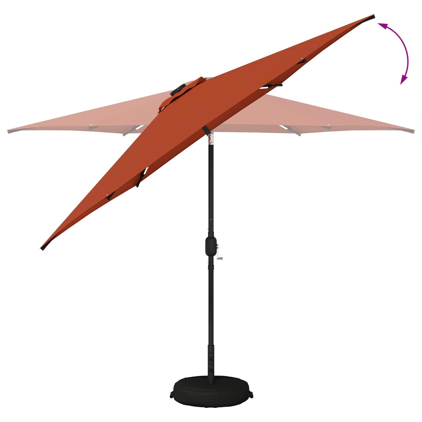 Haveparasol med LED lys og fod 300 x 300 cm Polyester