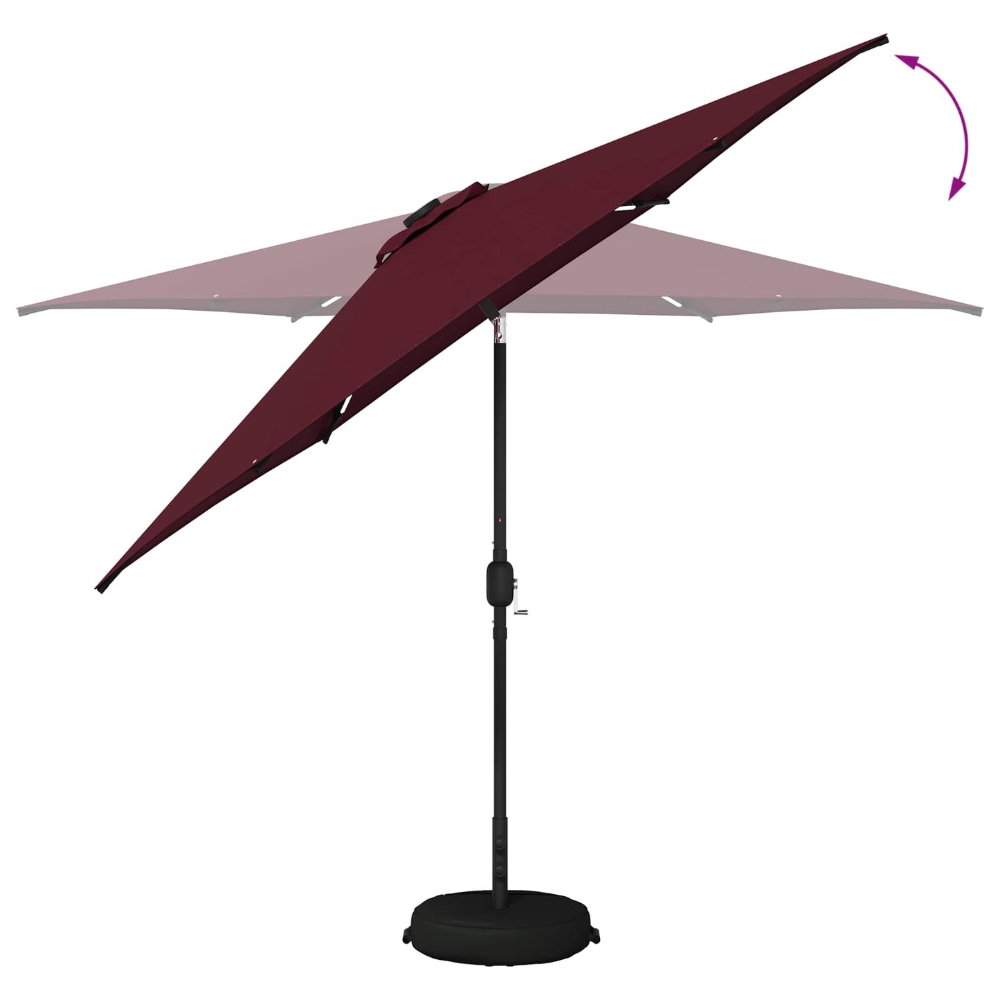 Haveparasol med LED lys og fod 300 x 300 cm Polyester