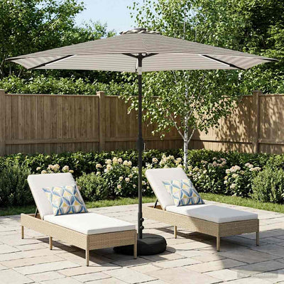Haveparasol med LED lys og fod 300 x 300 cm Polyester