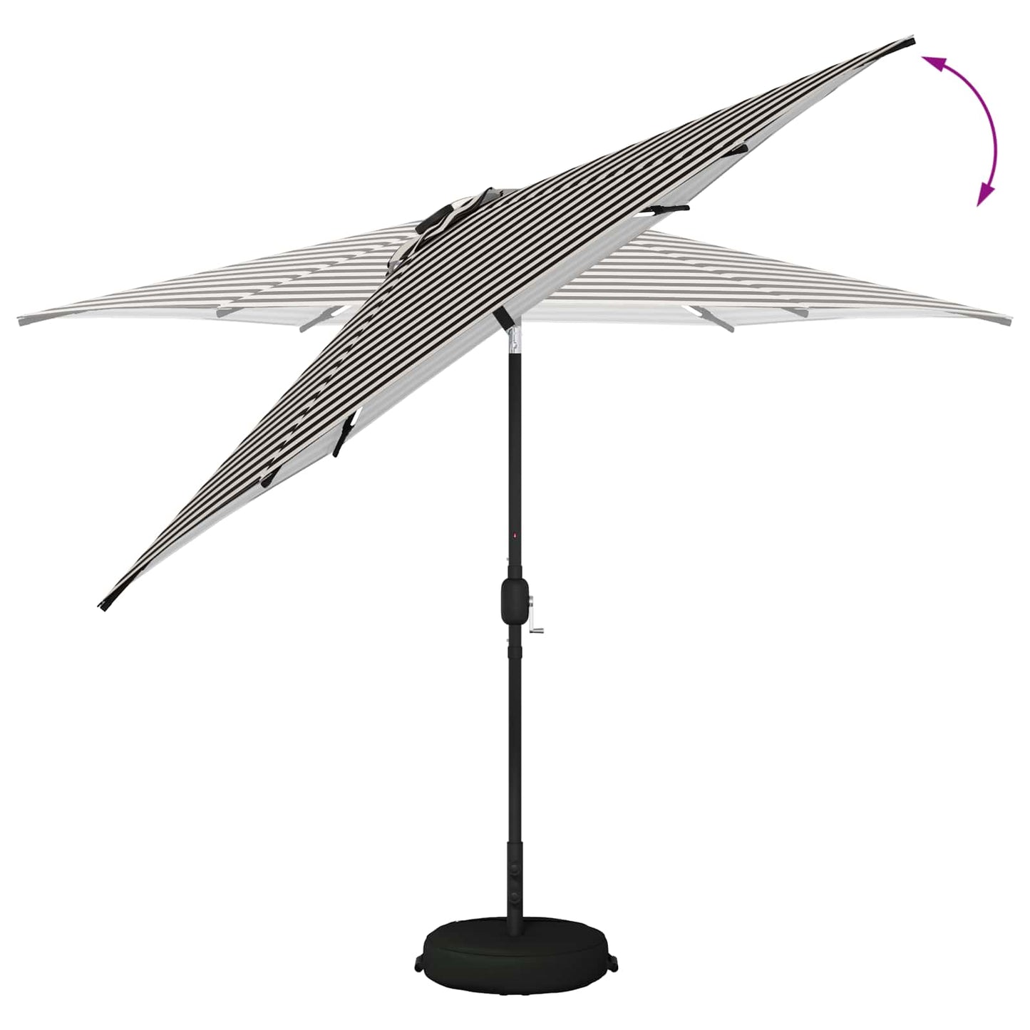Haveparasol med LED lys og fod 300 x 300 cm Polyester