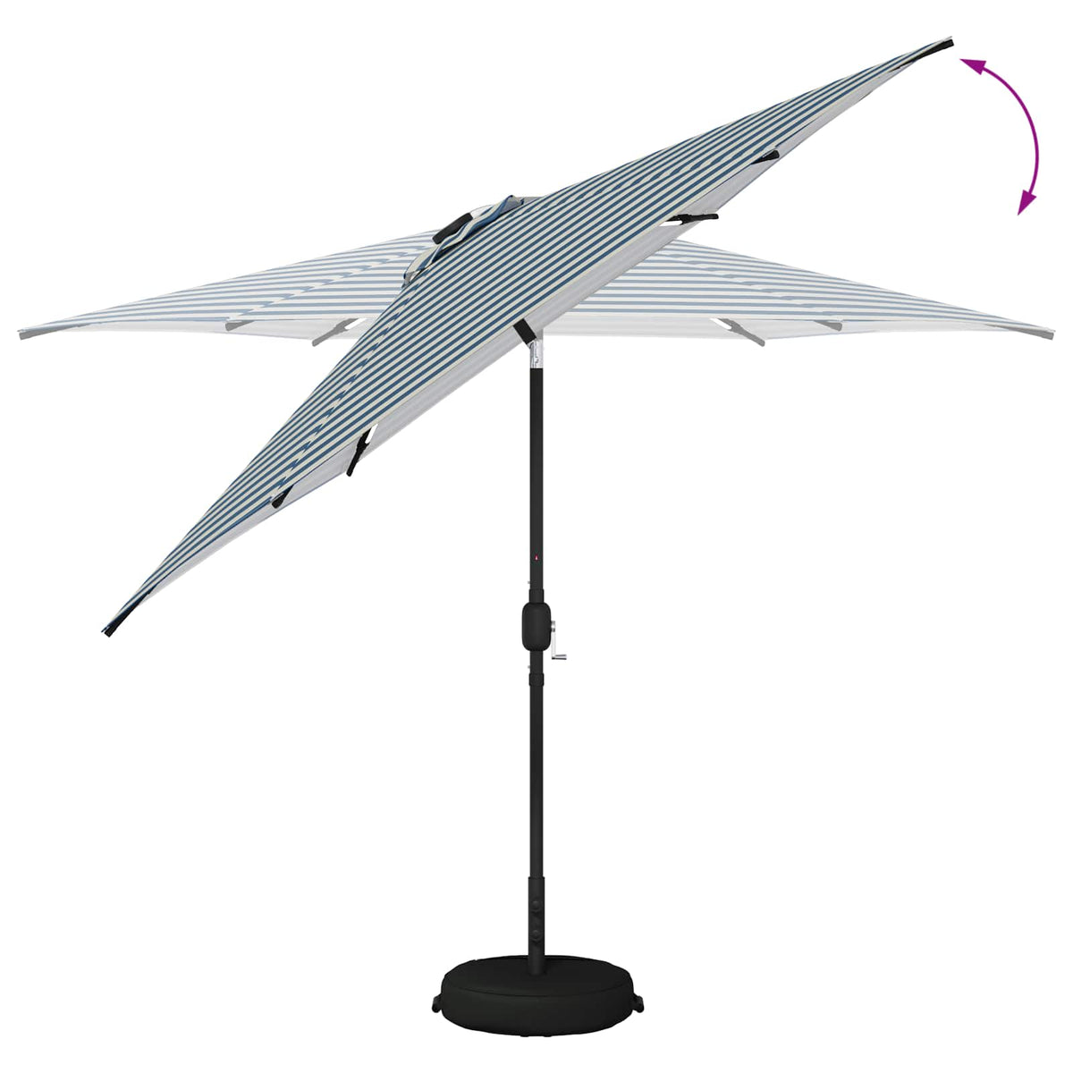 Haveparasol med LED lys og fod 300 x 300 cm Polyester