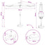 Haveparasol med LED lys og fod 300 x 300 cm Polyester
