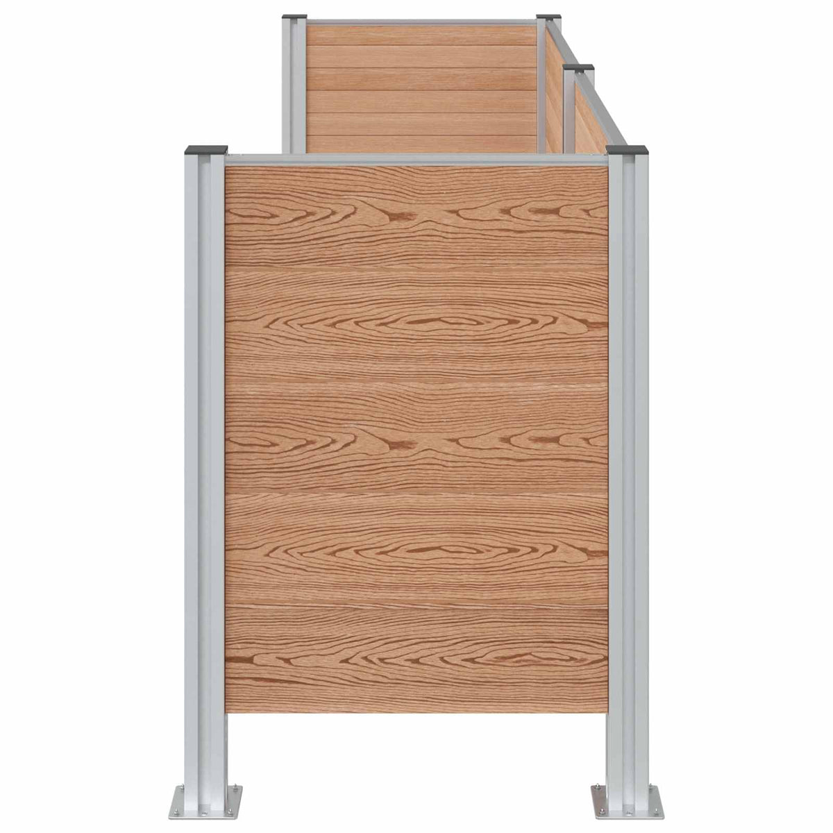 Affaldsbeholderhegn Brun 237 x 85 x 115 cm Aluminium og WPC