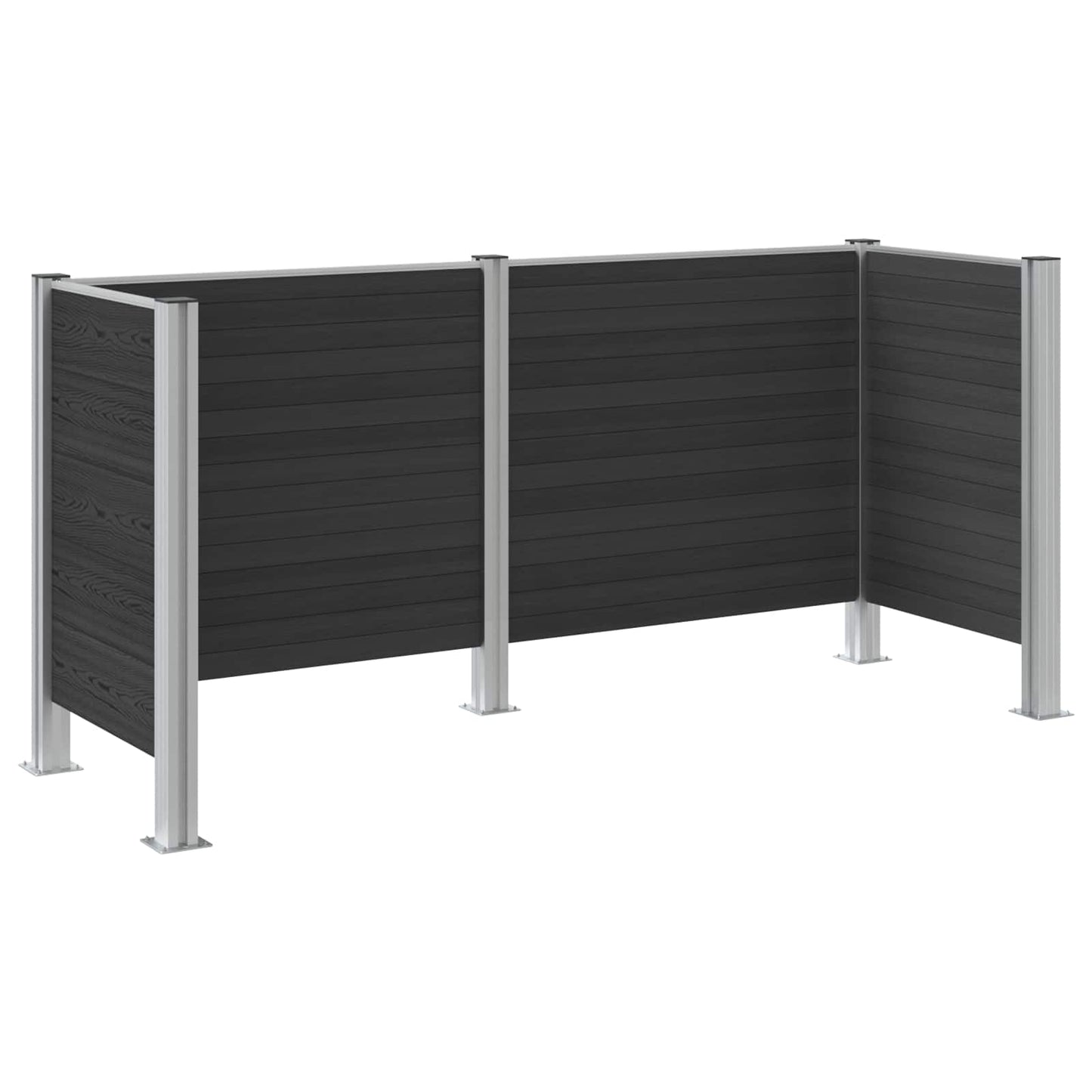 Affaldsbeholderhegn Grå 237 x 85 x 115 cm Aluminium og WPC