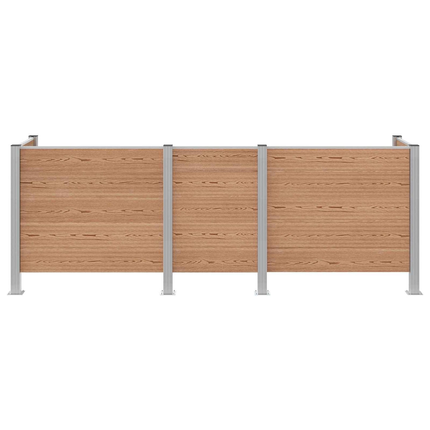 Affaldsbeholderhegn Brun 315 x 85 x 115 cm Aluminium og WPC