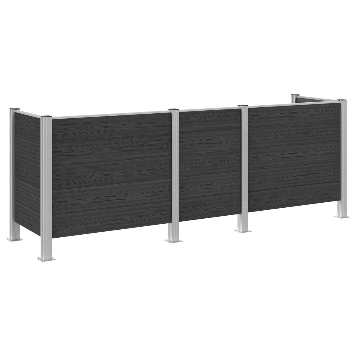 Affaldsbeholderhegn Grå 315 x 85 x 115 cm Aluminium og WPC