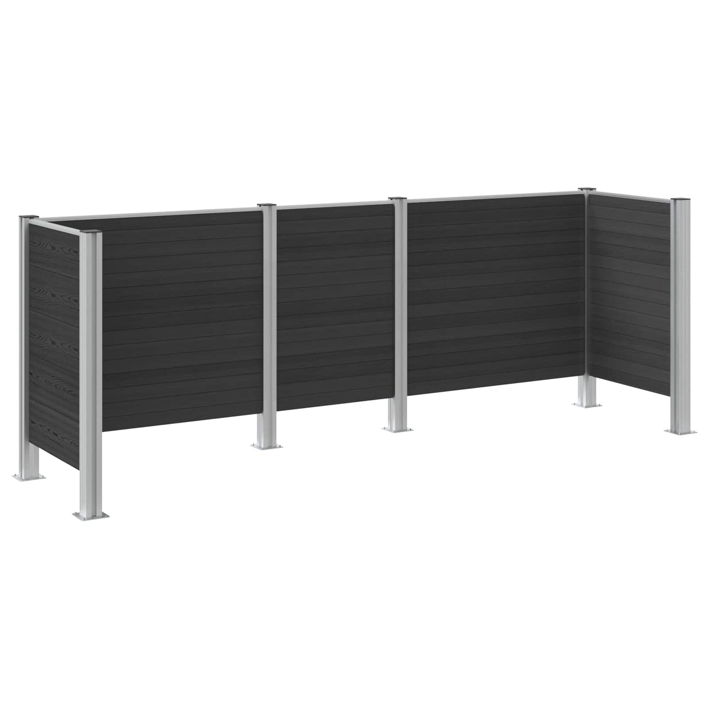 Affaldsbeholderhegn Grå 315 x 85 x 115 cm Aluminium og WPC