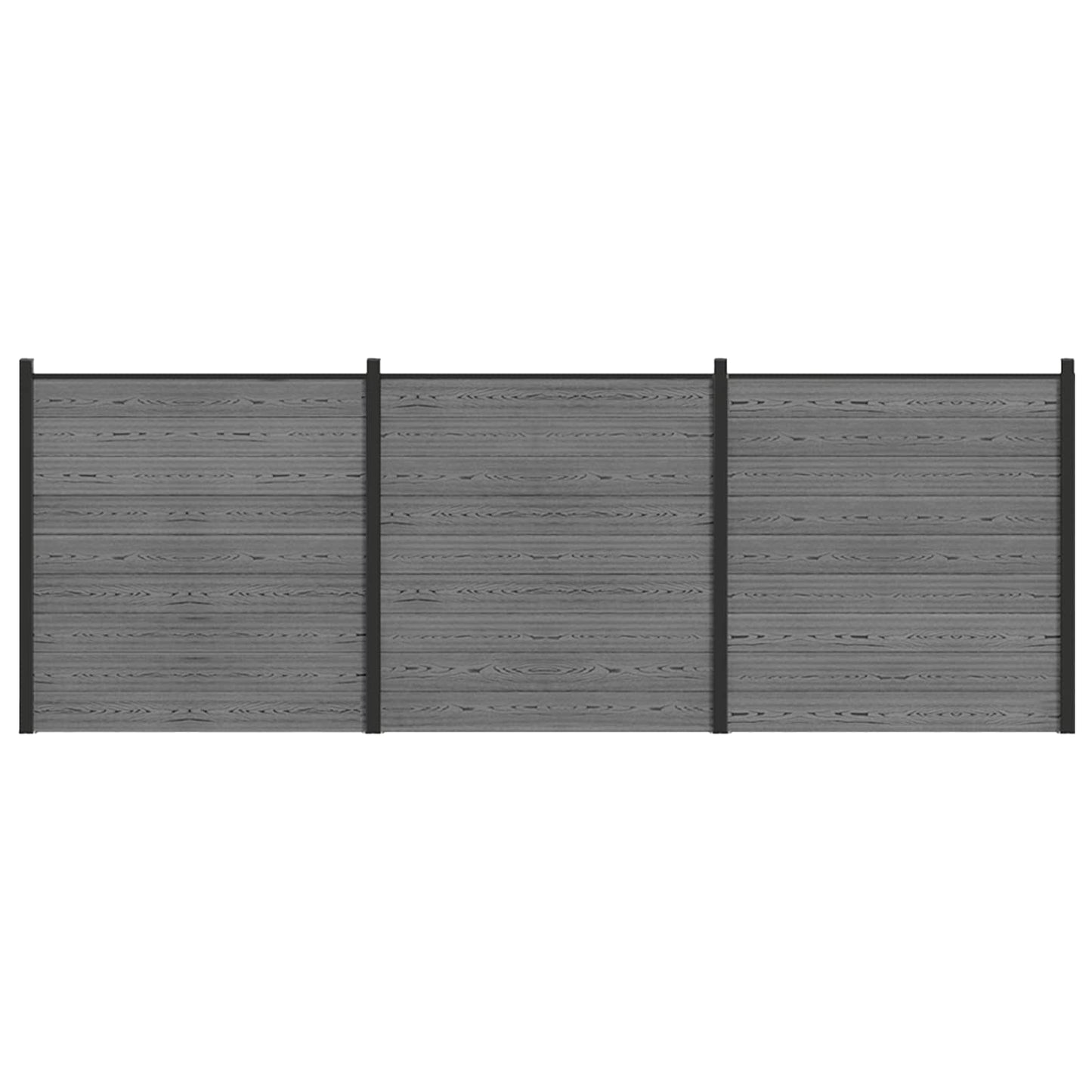 Hegnssæt 526 x 186 cm WPC og Aluminium Grå