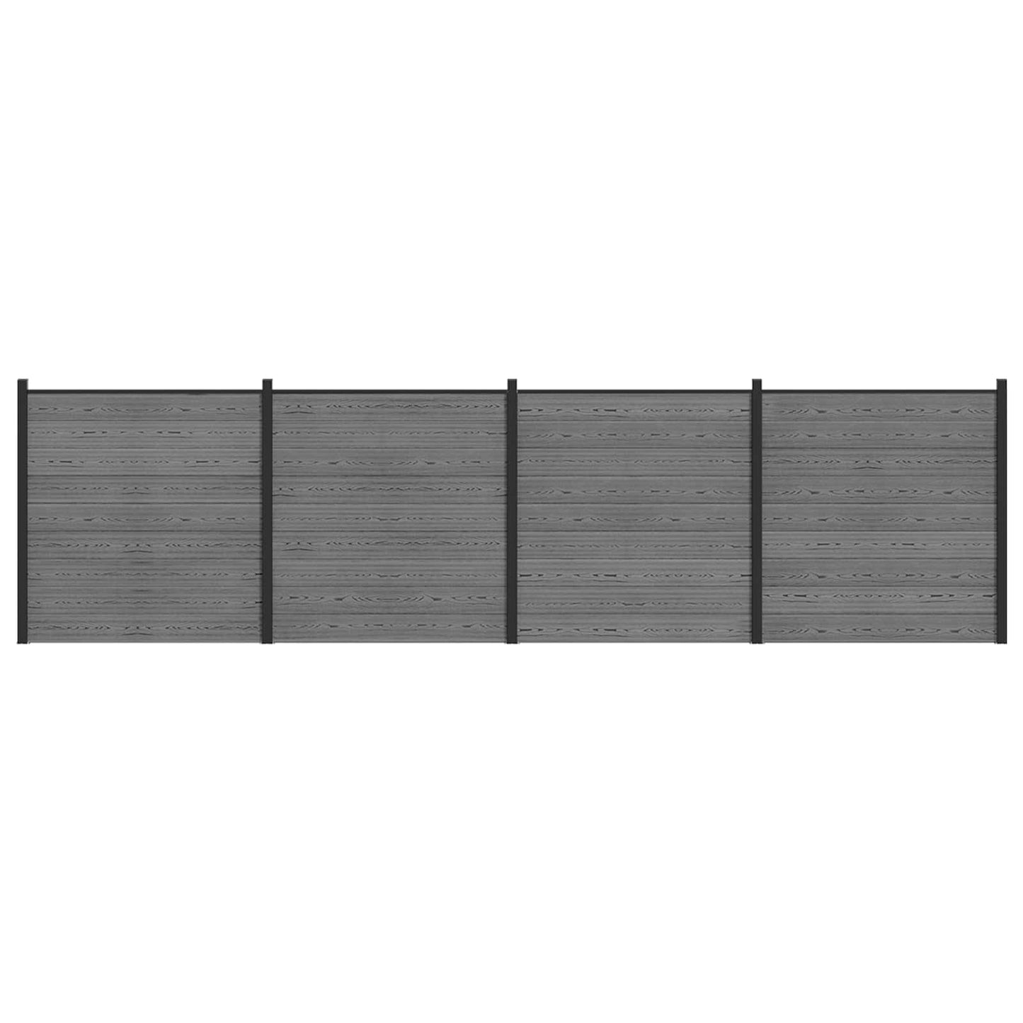 Hegnssæt 699 x 186 cm WPC og Aluminium Grå