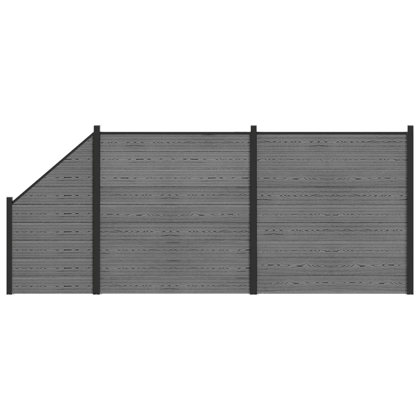 Hegnssæt 446 x 186 cm WPC og Aluminium Grå