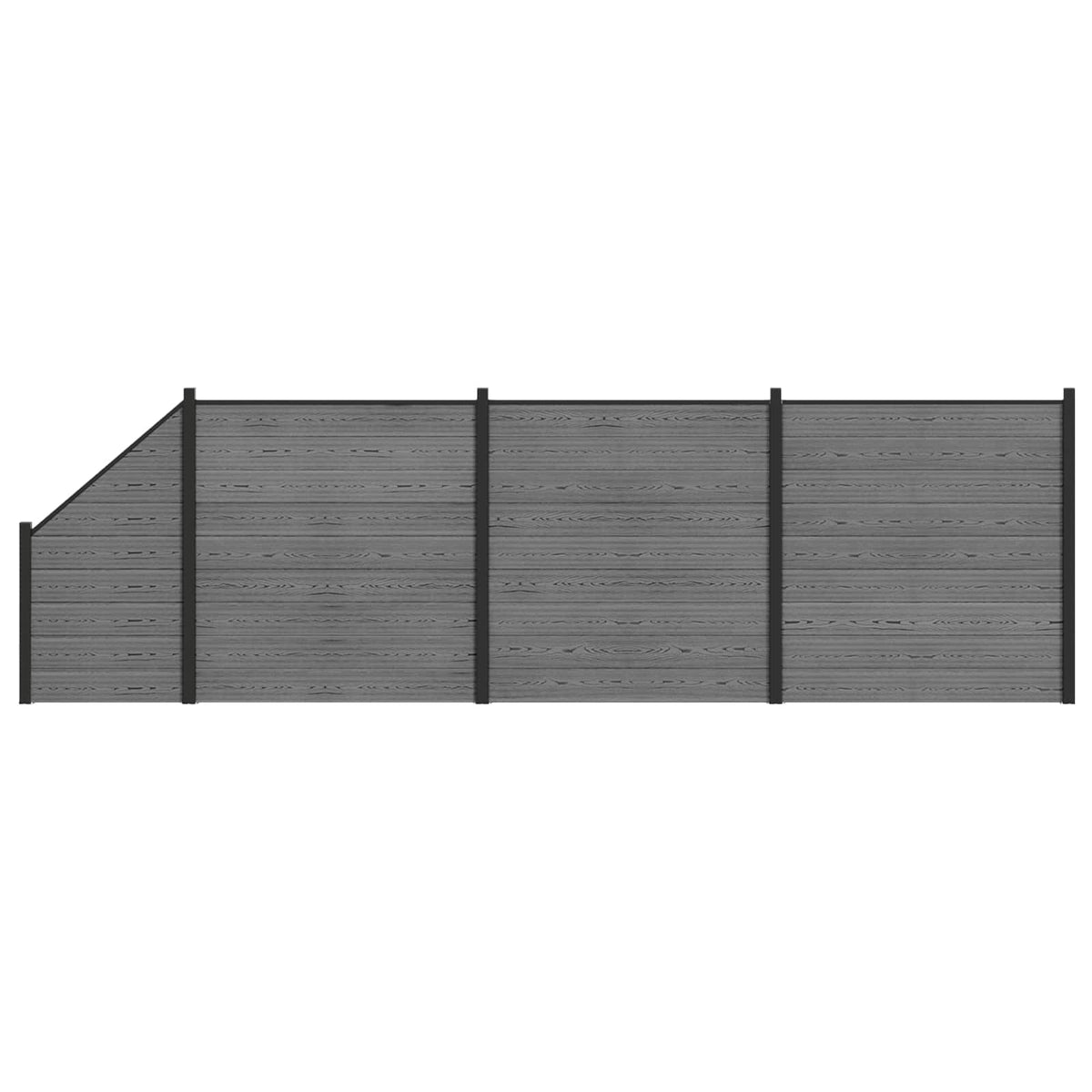 Hegnssæt 619 x 186 cm WPC og Aluminium Grå