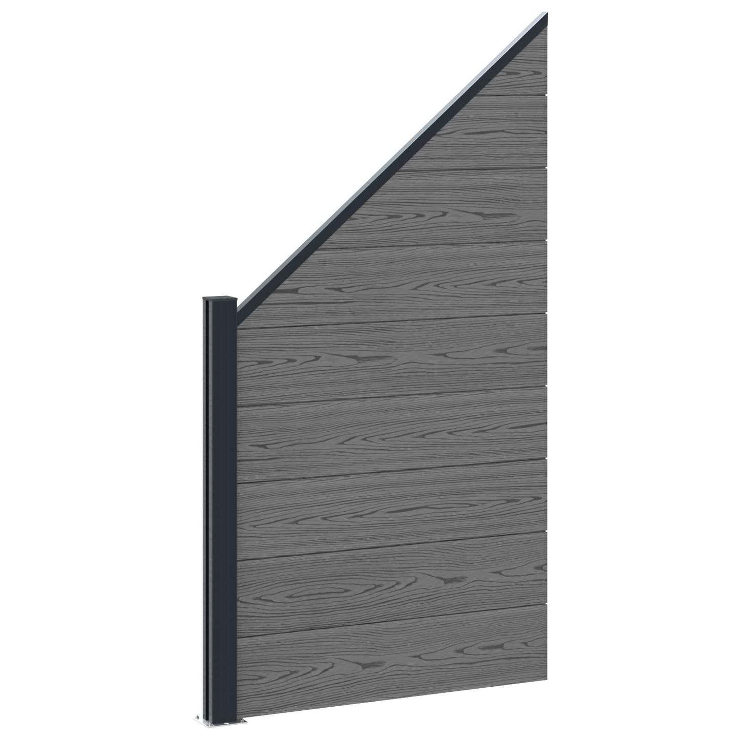 Hegnssæt 1830 x 186 cm WPC og Aluminium Grå