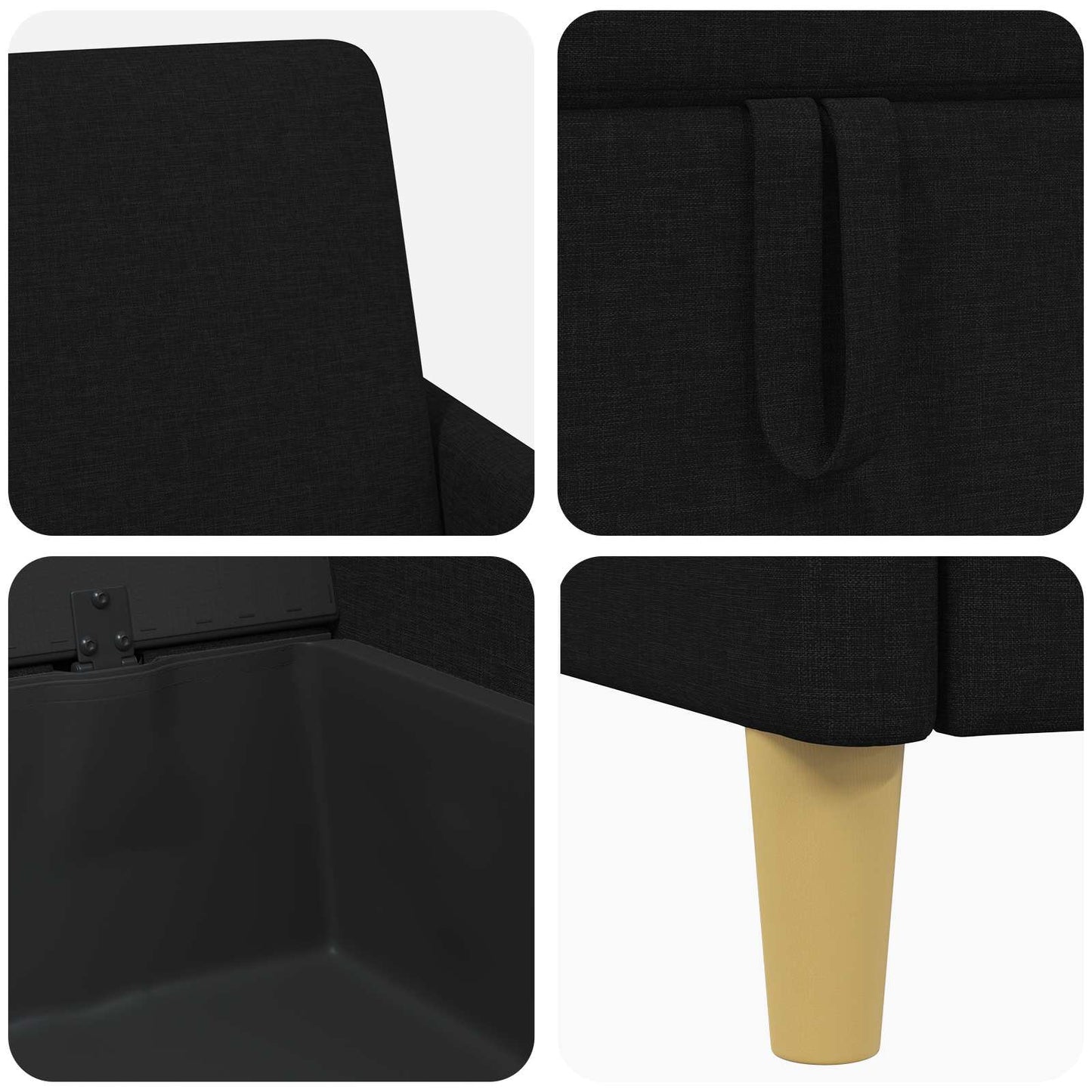 Sofa med opbevaring Sort 122 x 78 x 87 cm Polyester
