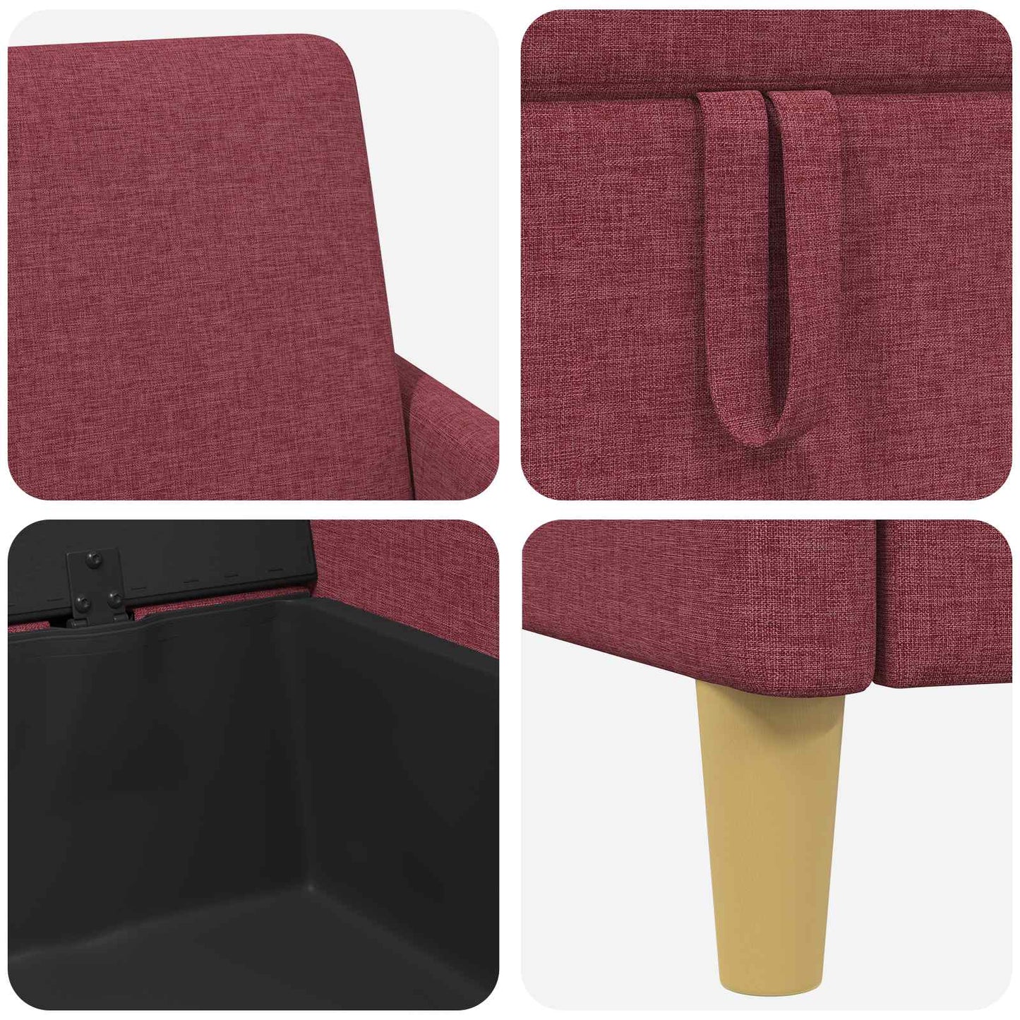 Sofa med opbevaring Vinrød 122 x 78 x 87 cm Polyester
