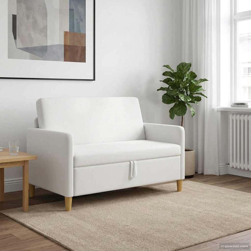Sofa med opbevaring Hvid 122 x 78 x 87 cm Polyester