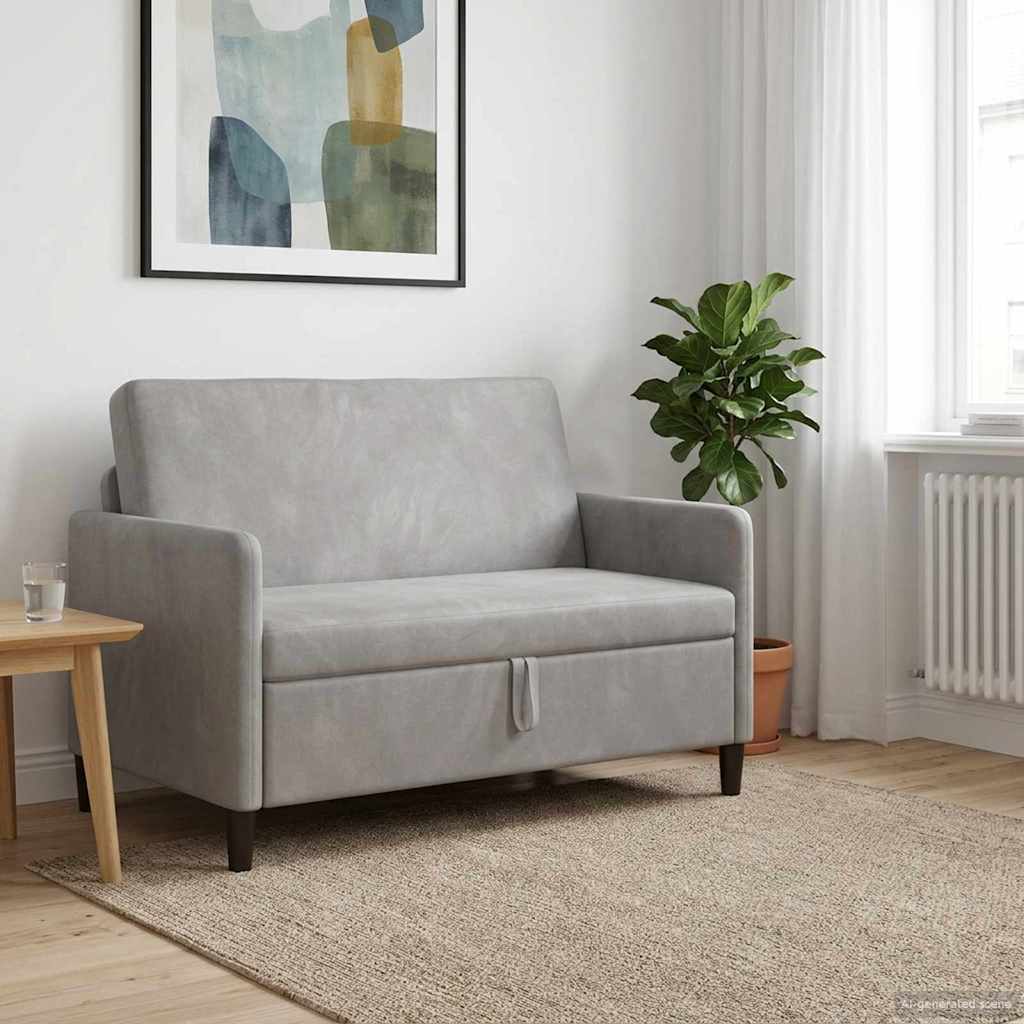 Sofa med opbevaring Lysegrå 122 x 78 x 87 cm Polyester