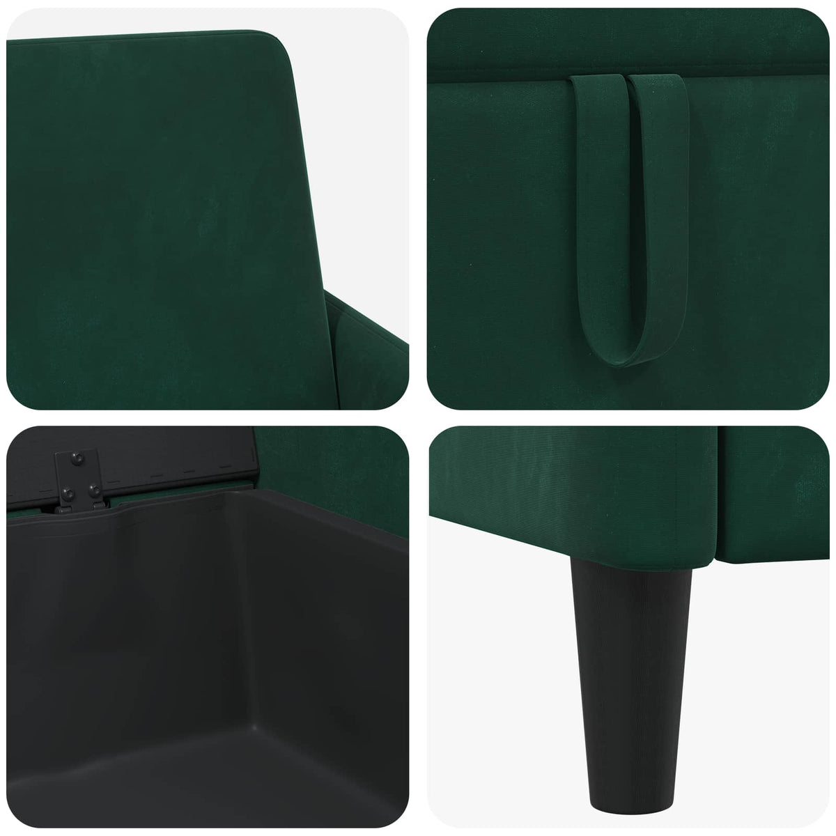 Sofa med opbevaring Mørkegrøn 122 x 78 x 87 cm Polyester