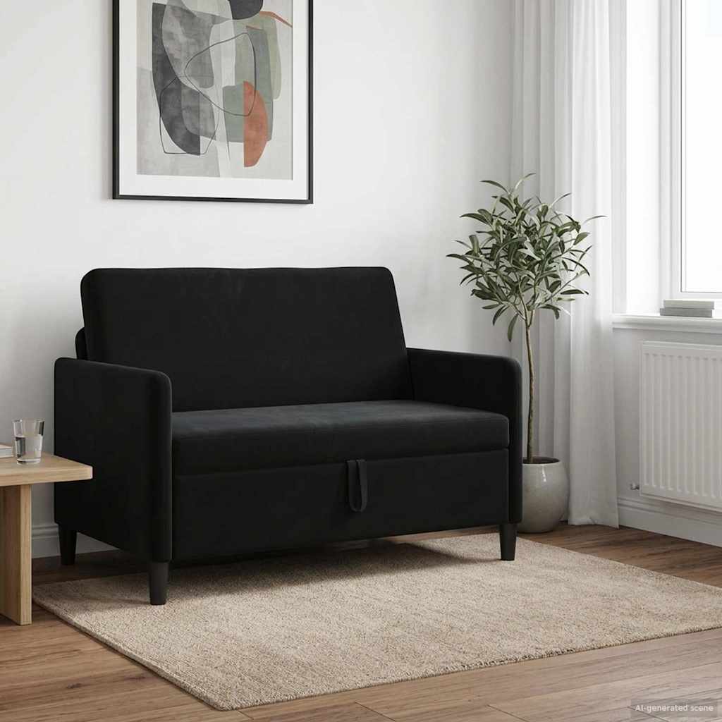 Sofa med opbevaring Sort 122 x 78 x 87 cm Polyester