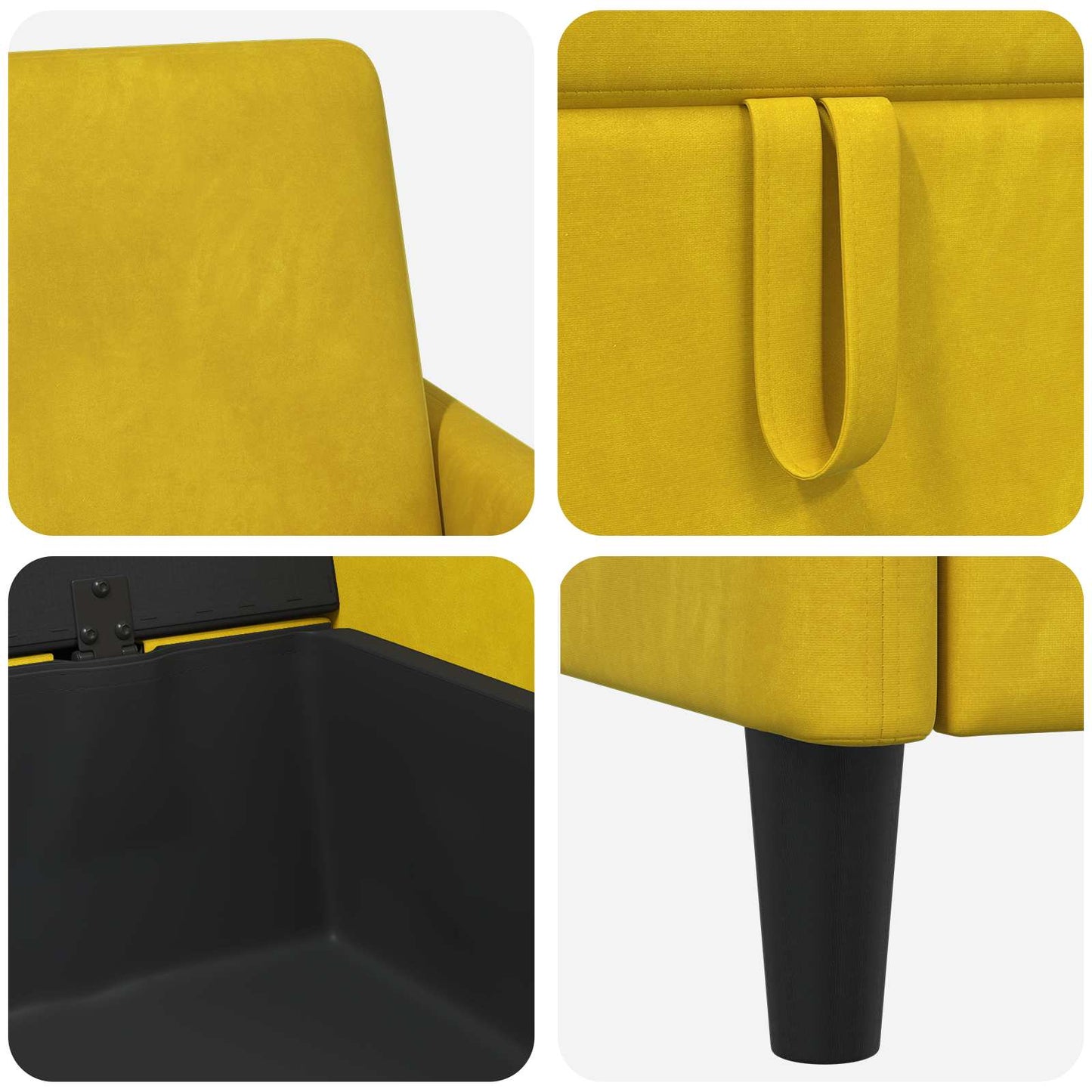 Sofa med opbevaring Gul 122 x 78 x 87 cm Polyester