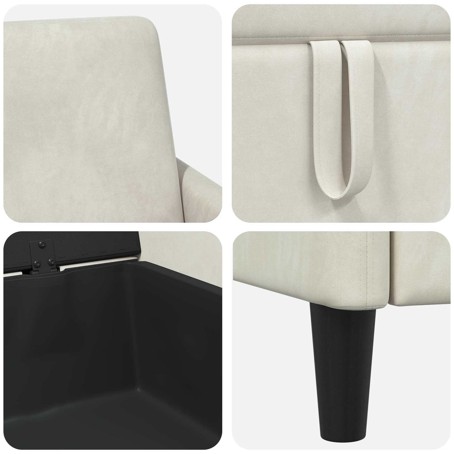 Sofa med opbevaring Cremefarvet 122 x 78 x 87 cm Polyester