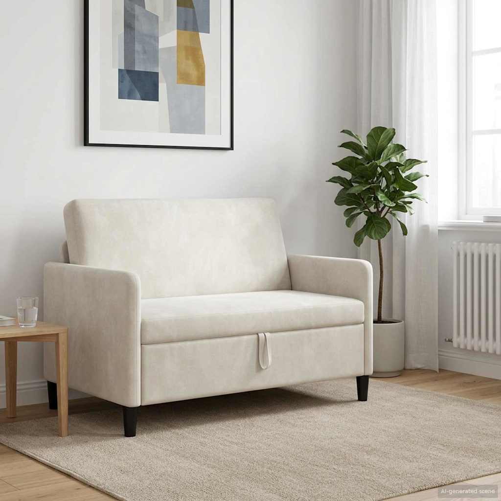Sofa med opbevaring Cremefarvet 122 x 78 x 87 cm Polyester