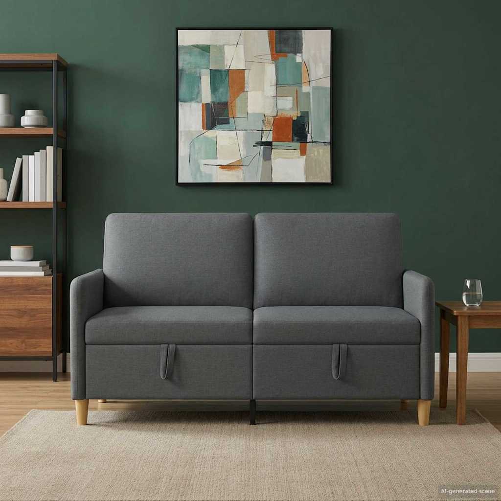 Sofa med opbevaring Mørkegrå 152 x 78 x 87 cm Polyester