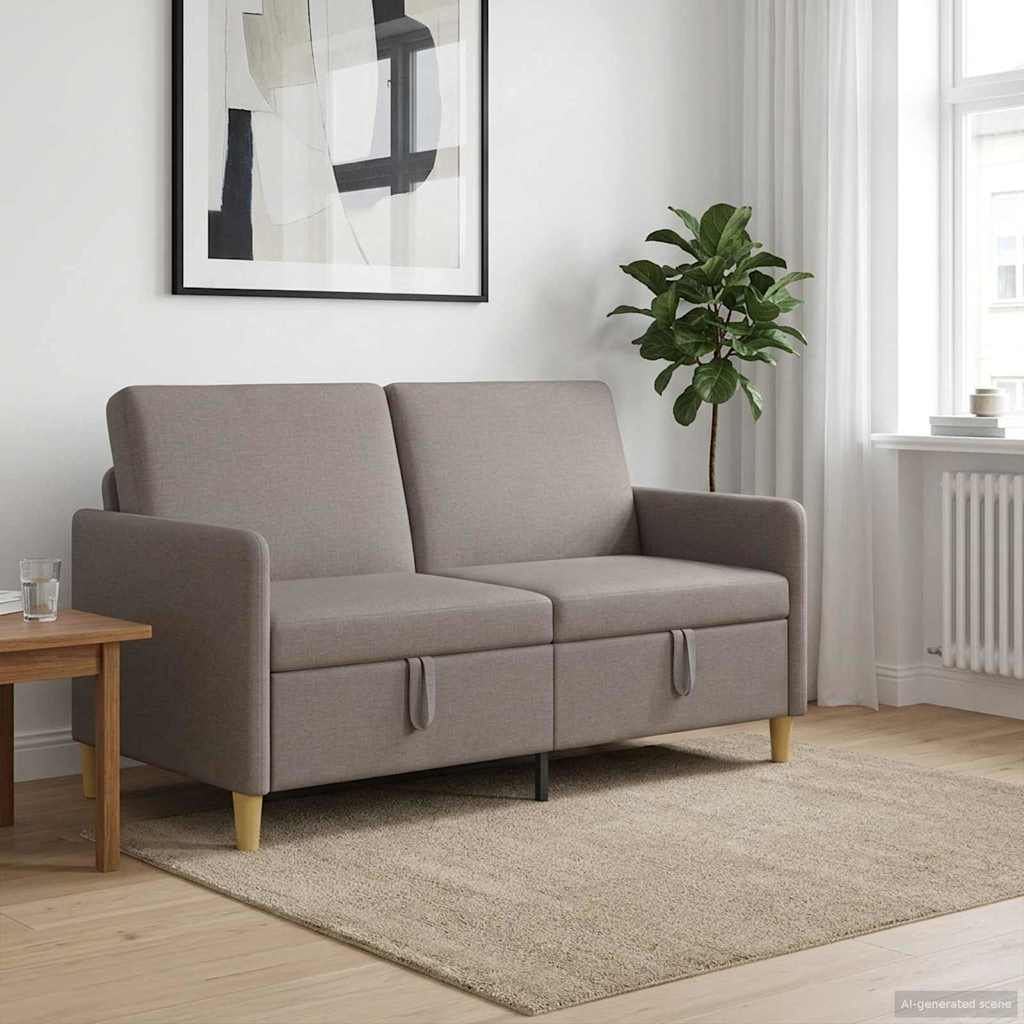 Sofa med opbevaring Gråbrun 152 x 78 x 87 cm Polyester