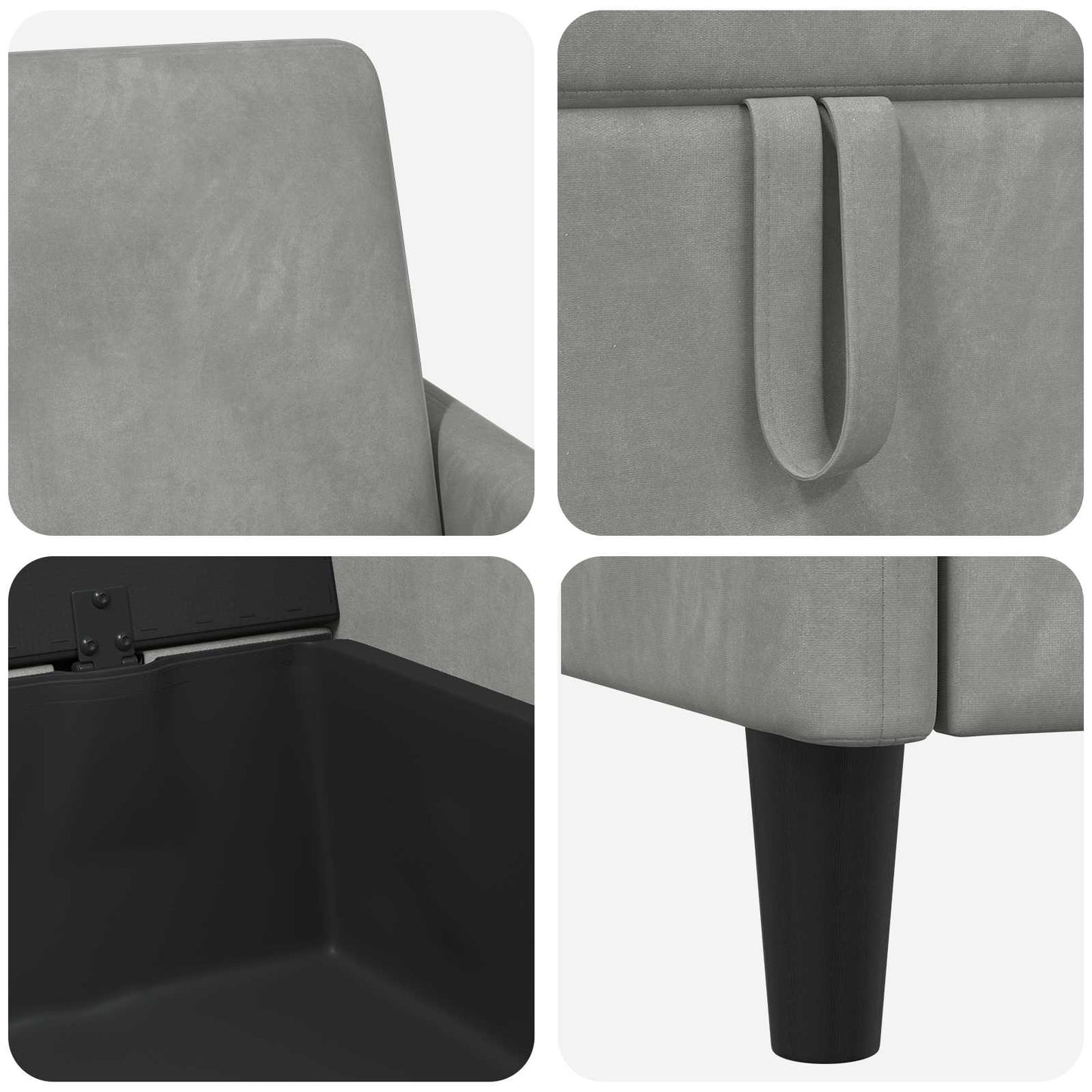 Sofa med opbevaring Lysegrå 152 x 78 x 87 cm Polyester
