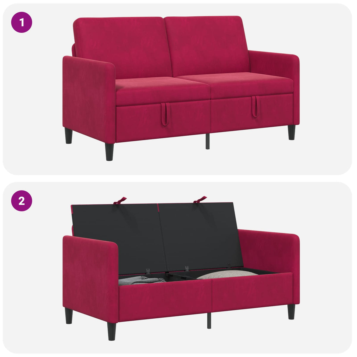 Sofa med opbevaring Vinrød 152 x 78 x 87 cm Polyester