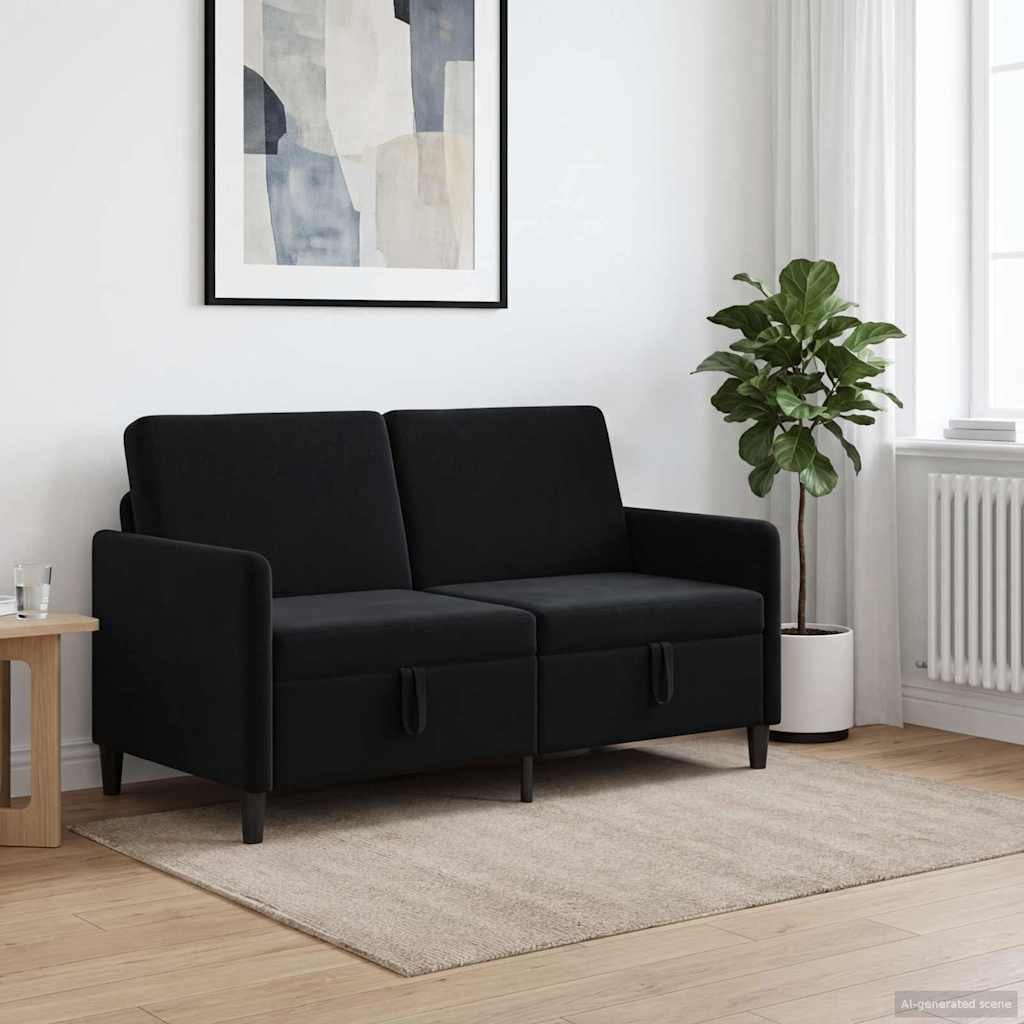 Sofa med opbevaring Sort 152 x 78 x 87 cm Polyester