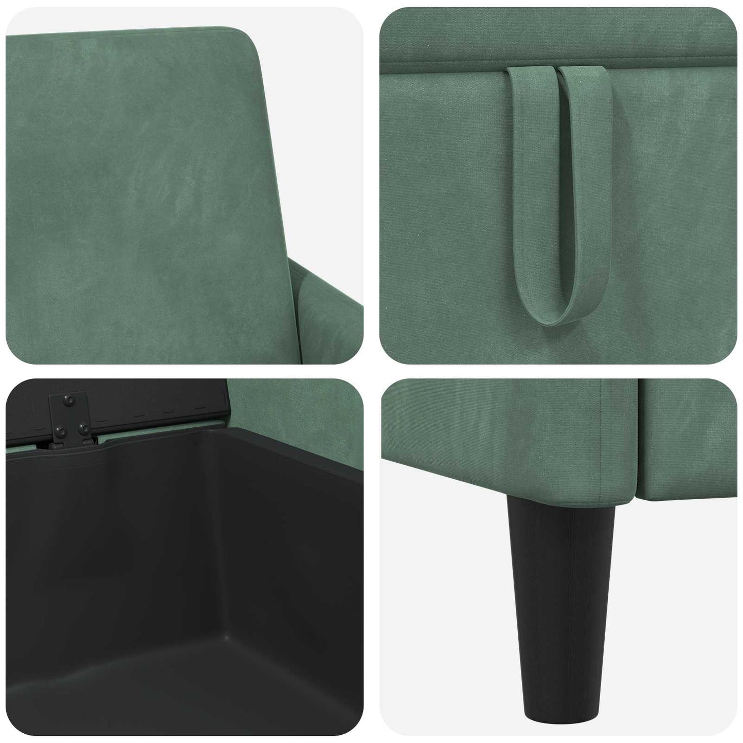 Sofa med opbevaring Havgrøn 152 x 78 x 87 cm Polyester