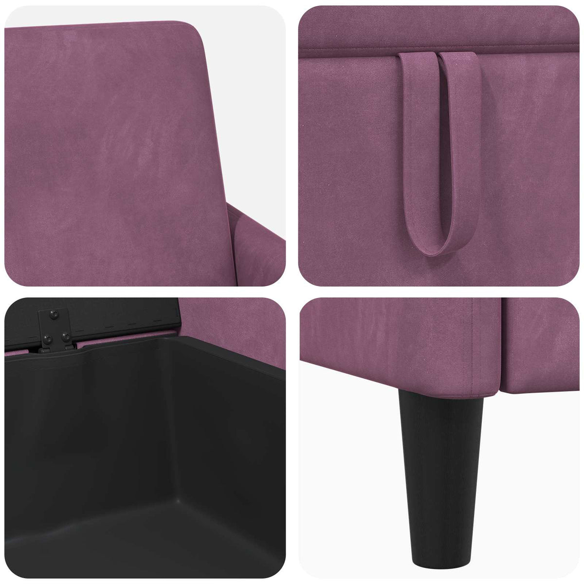 Sofa med opbevaring Lilla 152 x 78 x 87 cm Polyester