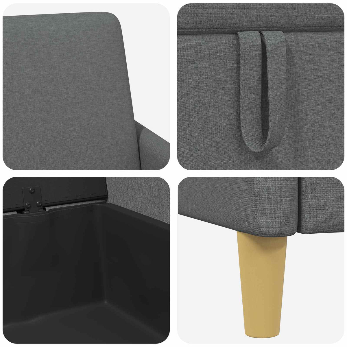 Sofa med opbevaring Mørkegrå 172 x 78 x 87 cm Polyester