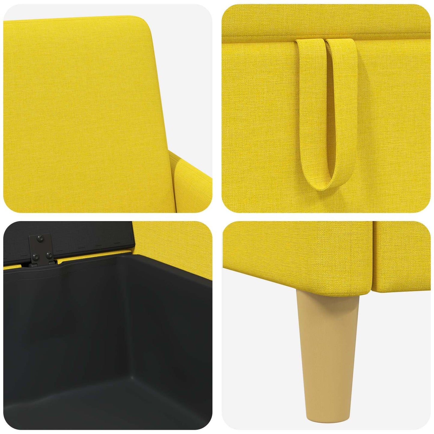 Sofa med opbevaring Lys Gul 172 x 78 x 87 cm Polyester