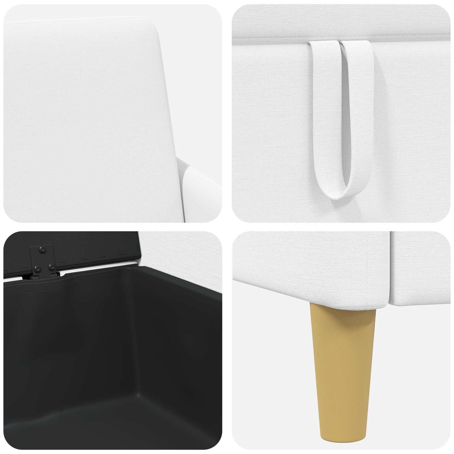Sofa med opbevaring Hvid 172 x 78 x 87 cm Polyester