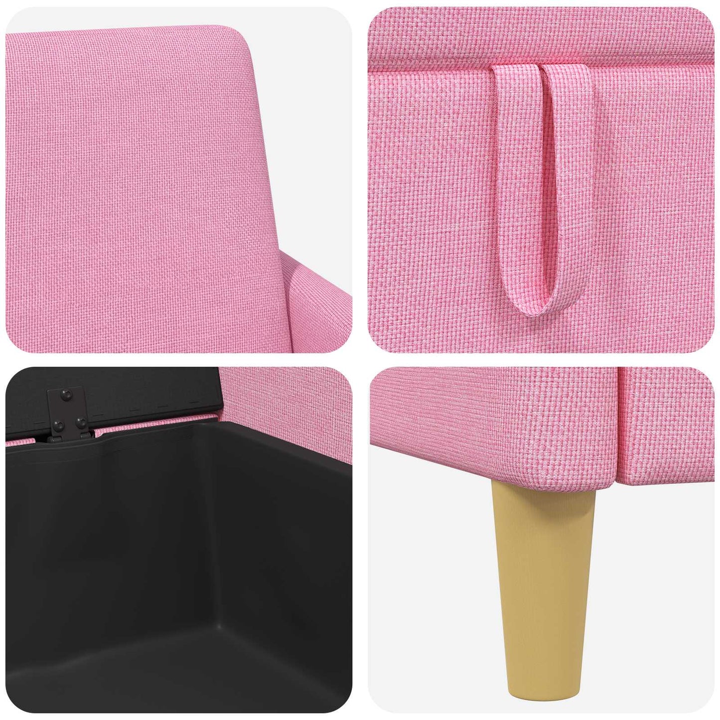 Sofa med opbevaring Lyserød 172 x 78 x 87 cm Polyester