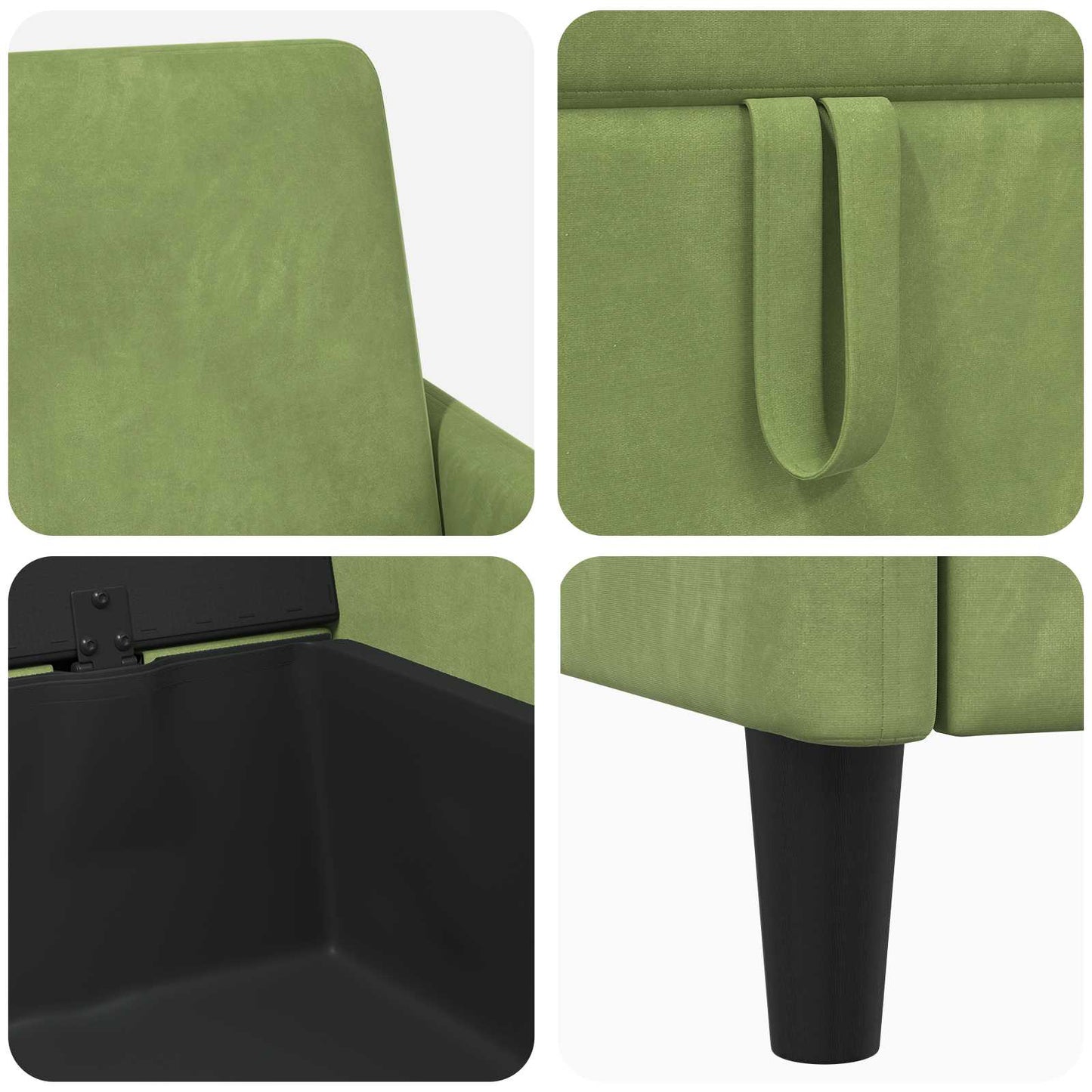 Sofa med opbevaring Lys grøn 172 x 78 x 87 cm Polyester