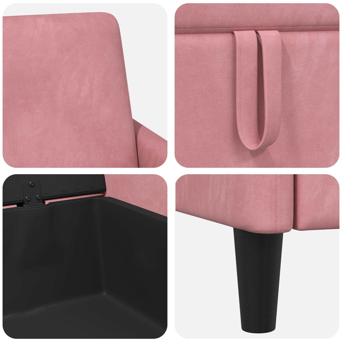 Sofa med opbevaring Lyserød 172 x 78 x 87 cm Polyester