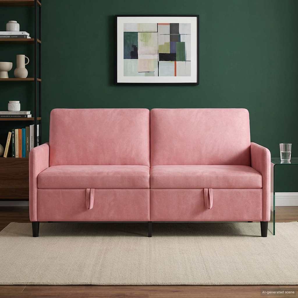 Sofa med opbevaring Lyserød 172 x 78 x 87 cm Polyester