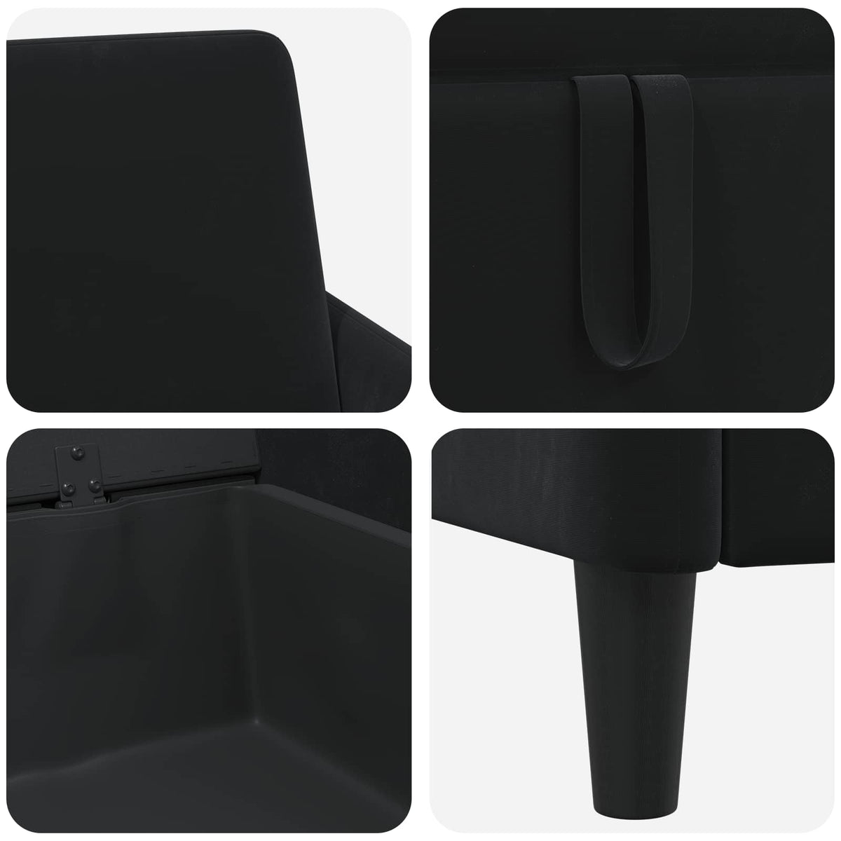 Sofa med opbevaring Sort 172 x 78 x 87 cm Polyester
